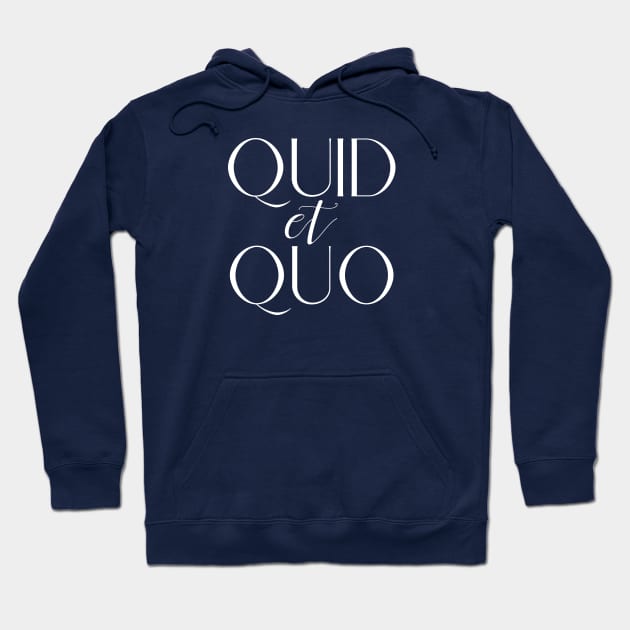 Quid et Quo (White) Hoodie by k8creates